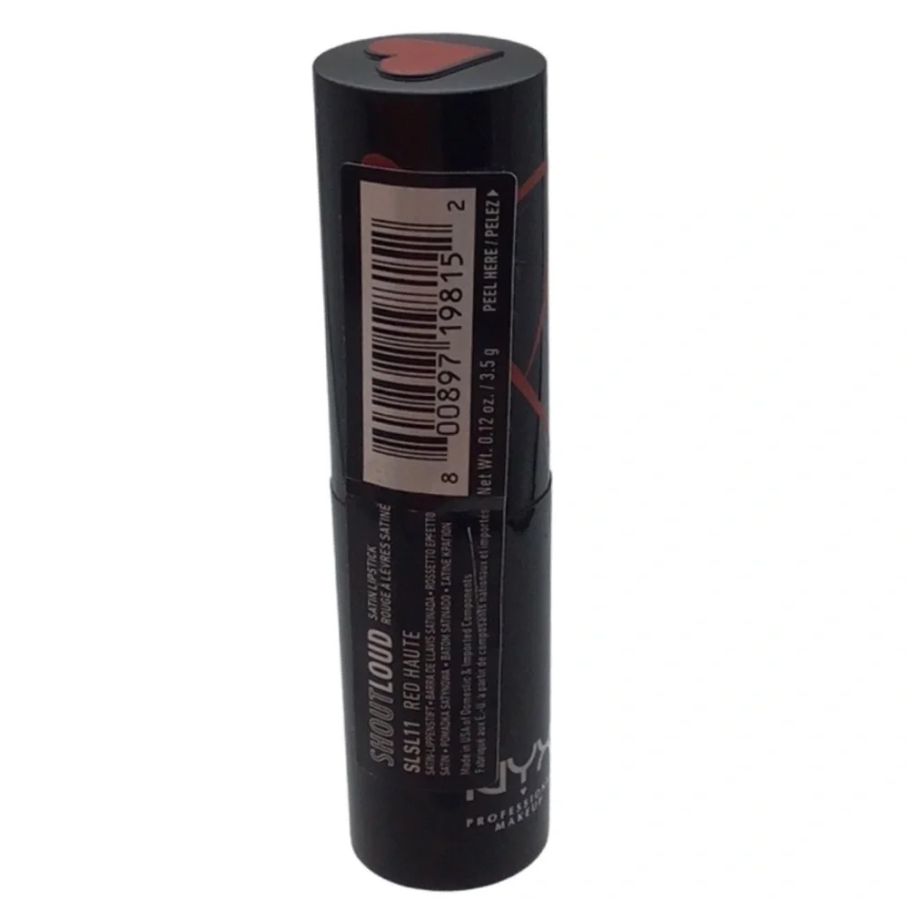 NYX Professional Makeup Shout Loud Satin Lipstick, (Red Haute) (NWT)